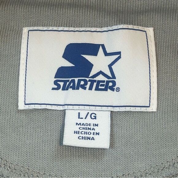 Starter Dallas Cowboys Baseball Jersey Gray Blue Size Men’s Large - Picture 2 of 10